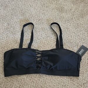 Black Lace-Up Bikini Top (PLUS SIZE)